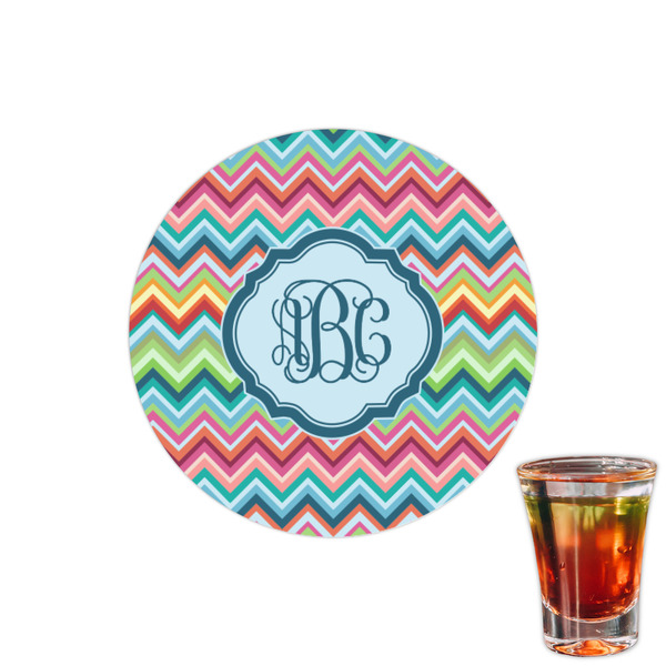 Custom Retro Chevron Monogram Printed Drink Topper - 1.5"