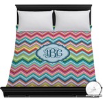 Retro Chevron Monogram Duvet Cover - Full / Queen (Personalized)