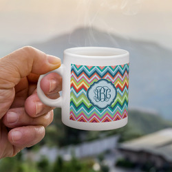 Retro Chevron Monogram Single Shot Espresso Cup - Single