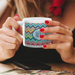 Retro Chevron Monogram Double Shot Espresso Cup - Single