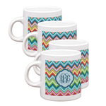 Retro Chevron Monogram Single Shot Espresso Cups - Set of 4