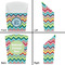 Retro Chevron Monogram French Fry Favor Box - Front & Back View