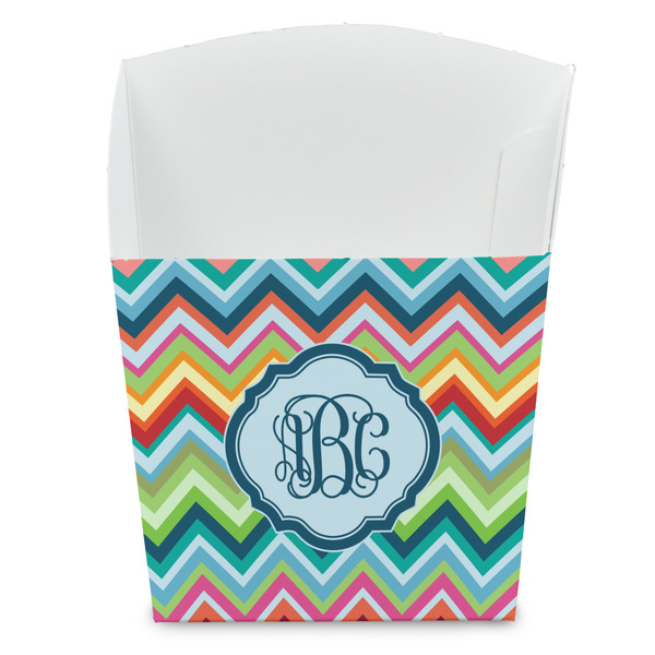 Custom Retro Chevron Monogram French Fry Favor Boxes