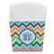 Retro Chevron Monogram French Fry Favor Box - Front View