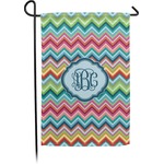 Retro Chevron Monogram Small Garden Flag - Double Sided