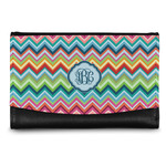 Retro Chevron Monogram Genuine Leather Women's Wallet - Small