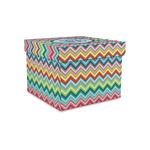 Retro Chevron Monogram Gift Box with Lid - Canvas Wrapped - Small