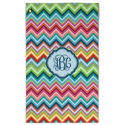 Retro Chevron Monogram Golf Towel - Poly-Cotton Blend