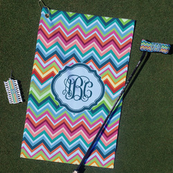 Retro Chevron Monogram Golf Towel Gift Set (Personalized)