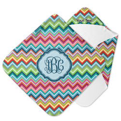 Retro Chevron Monogram Hooded Baby Towel (Personalized)