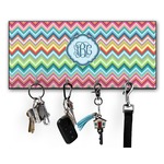 Retro Chevron Monogram Key Hanger w/ 4 Hooks