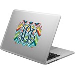 Retro Chevron Monogram Laptop Decal (Personalized)