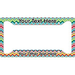 Retro Chevron Monogram License Plate Frame - Style A