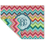 Retro Chevron Monogram Double-Sided Linen Placemat - Single