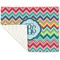 Retro Chevron Monogram Linen Placemat - Folded Corner (single side)