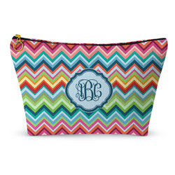 Retro Chevron Monogram Makeup Bag - Large - 12.5"x7" (Personalized)