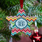 Retro Chevron Monogram Metal Star Ornament - Lifestyle