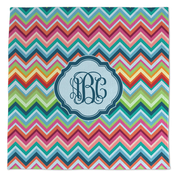 Custom Retro Chevron Monogram Microfiber Dish Towel