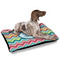 Retro Chevron Monogram Outdoor Dog Beds - Large - IN CONTEXT