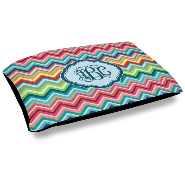 Custom Retro Chevron Monogram Dog Bed