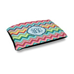 Retro Chevron Monogram Outdoor Dog Bed - Medium