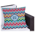 Retro Chevron Monogram Outdoor Pillow - 18" (Personalized)