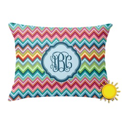 Retro Chevron Monogram Outdoor Throw Pillow (Rectangular) (Personalized)