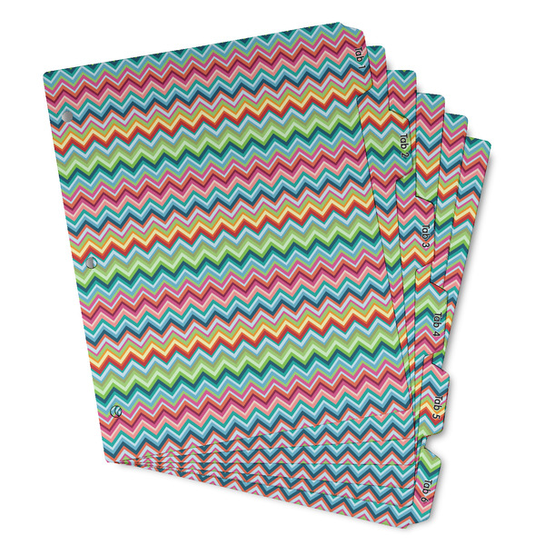 Custom Retro Chevron Monogram Binder Tab Divider - Set of 6