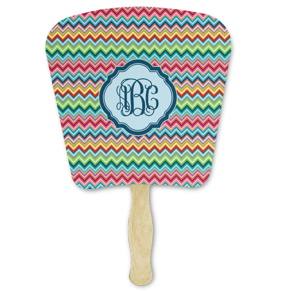 Custom Retro Chevron Monogram Paper Fan