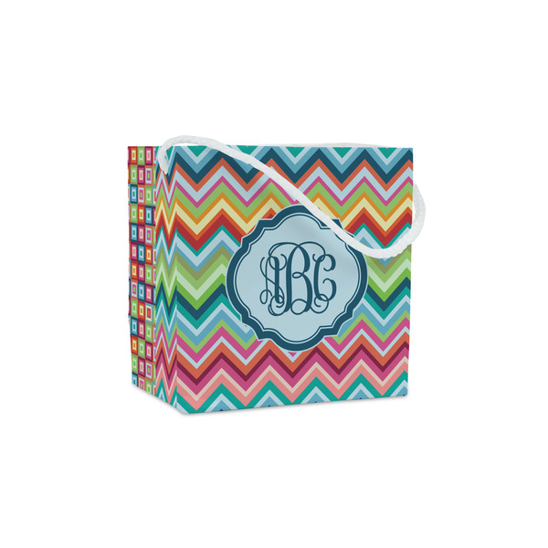 Custom Retro Chevron Monogram Party Favor Gift Bags - Matte