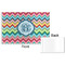 Retro Chevron Monogram Disposable Paper Placemat - Front & Back