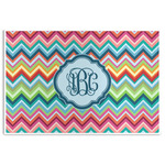 Retro Chevron Monogram Disposable Paper Placemats