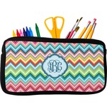 Retro Chevron Monogram Neoprene Pencil Case - Small