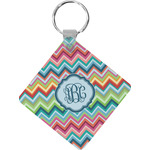 Retro Chevron Monogram Diamond Plastic Keychain