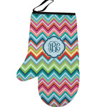 Retro Chevron Monogram Left Oven Mitt (Personalized)