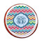 Retro Chevron Monogram Printed Icing Circle - Medium - On Cookie