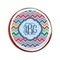 Retro Chevron Monogram Printed Icing Circle - Small - On Cookie