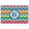 Retro Chevron Monogram Rectangular Fridge Magnet - FRONT