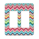 Retro Chevron Monogram Rocker Style Light Switch Cover - Two Switch