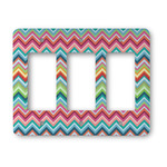 Retro Chevron Monogram Rocker Style Light Switch Cover - Three Switch