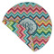 Retro Chevron Monogram Round Linen Placemats - Front (folded corner double sided)