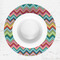 Retro Chevron Monogram Round Linen Placemats - LIFESTYLE (single)