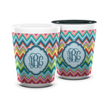 Retro Chevron Monogram Ceramic Shot Glass - 1.5 oz