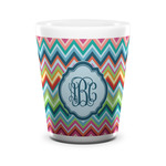 Retro Chevron Monogram Ceramic Shot Glass - 1.5 oz - White - Single