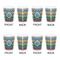 Retro Chevron Monogram Shot Glass - White - Set of 4 - APPROVAL