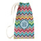 Retro Chevron Monogram Small Laundry Bag - Front View