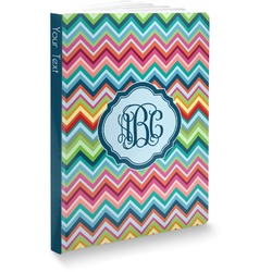 Retro Chevron Monogram Softbound Notebook - 7.25" x 10" (Personalized)