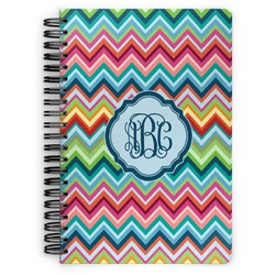 Retro Chevron Monogram Spiral Notebook - 7x10