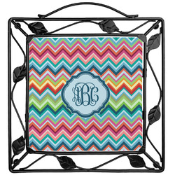 Retro Chevron Monogram Square Trivet (Personalized)