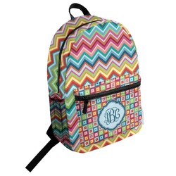 Retro Chevron Monogram Student Backpack (Personalized)